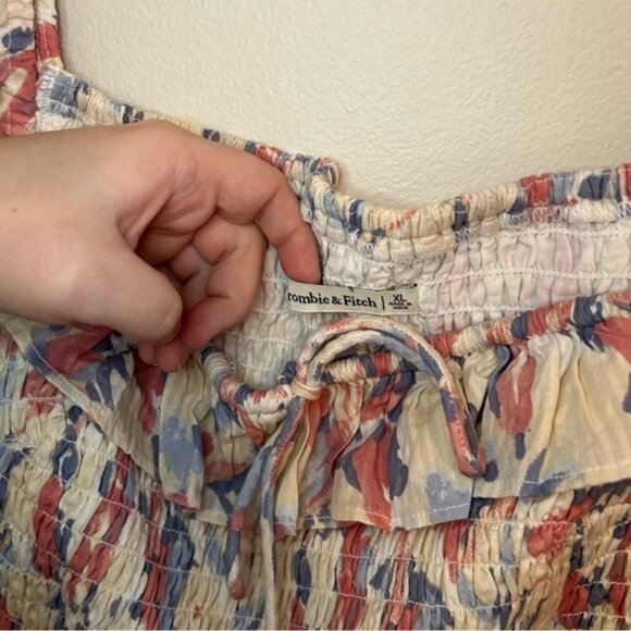 Abercrombie & Fitch Smocked Floral Bodice Mini Dress Size XL - Picture 4 of 5